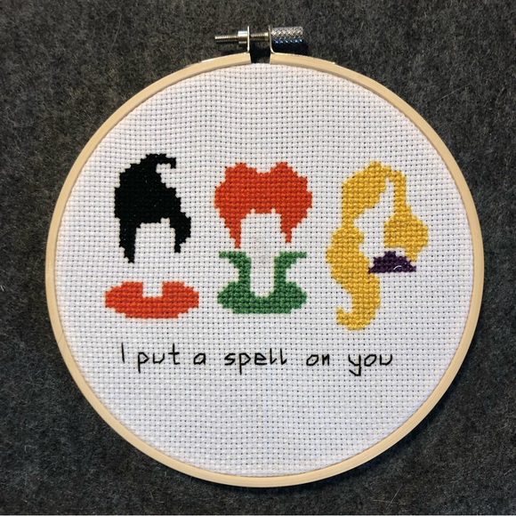 Handmade Hocus Pocus Cross Stitch - Picture 1 of 1